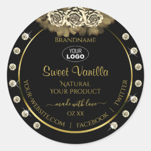 Logotipo de etiquetas de produto Dourado preto Lux