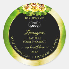 Logotipo de etiquetas de produto Dourado preto ver