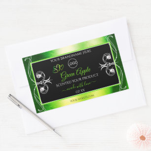 Logotipo de etiquetas de produto preto verde e sur
