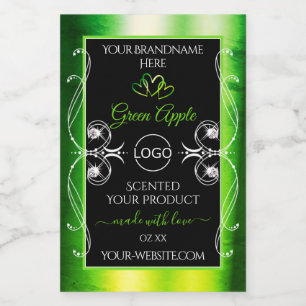 Logotipo de etiquetas de produto preto verde e sur