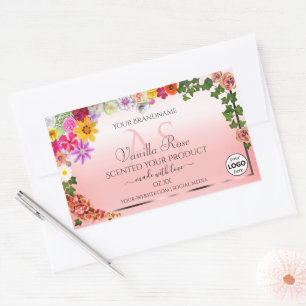 Logotipo de etiquetas de produto rosa de Pastel Fl