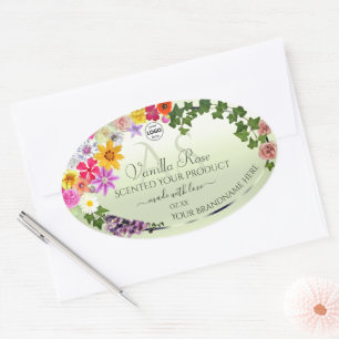 Logotipo de etiquetas de produto verde de Pastel F