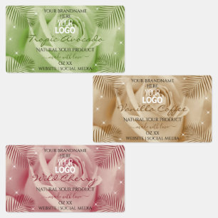 Logotipo de etiquetas de produto verde vermelho-cl