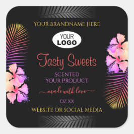 Logotipo de Flores Havaianas Colorido da Etiqueta