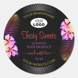 Logotipo de Flores Havaianas Colorido da Etiqueta