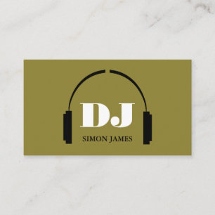 Logotipo de Fones de ouvido, Cartão de visita DJ 