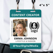 Logotipo de Foto de Crachá de ID de Mídia Profissi