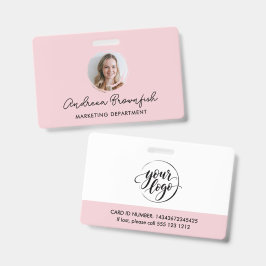 Logotipo de Foto Rosa Feminino para Crachá Profiss