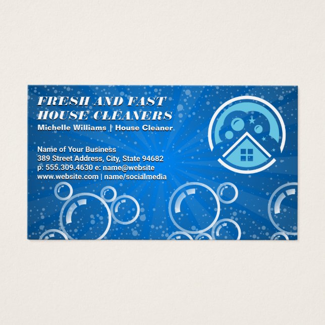 Logotipo de limpeza da casa | Bolhas (Frente)