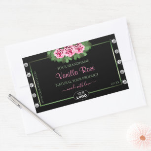Logotipo de Ouros Rosa Verde com Etiqueta Preta