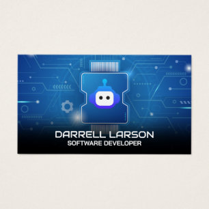Logotipo de Robô Placa de Circuito Azul