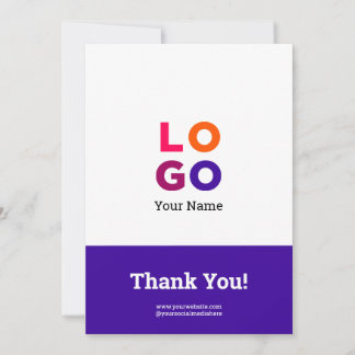 Logotipo de sua empresa Simples Cartões de agradec