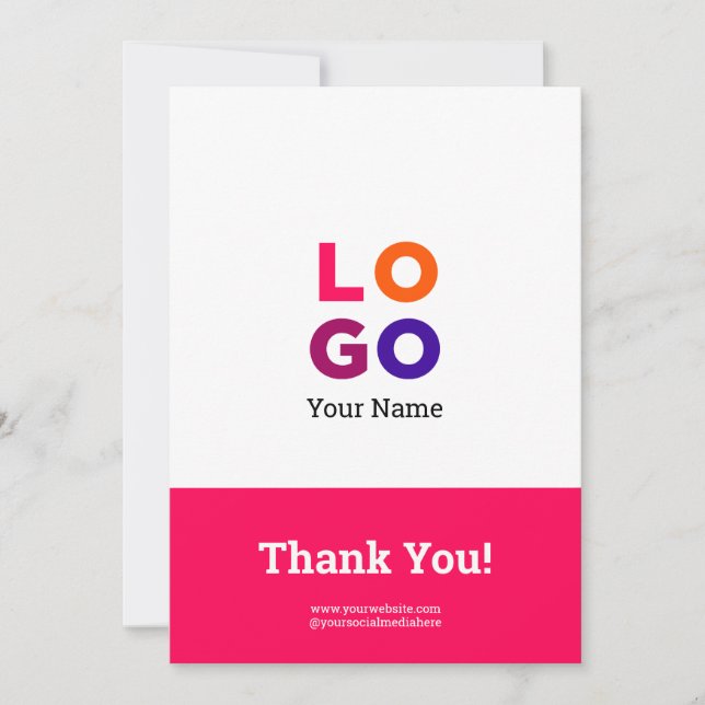 Logotipo de sua empresa Simples Cartões de agradec (Frente)