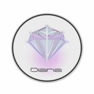 Logotipo de texto nome diamante néon adesivo para