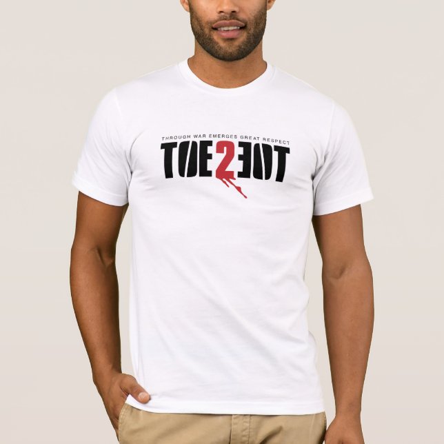 Logotipo de TOE2TOE no t-shirt BRANCO (Frente)