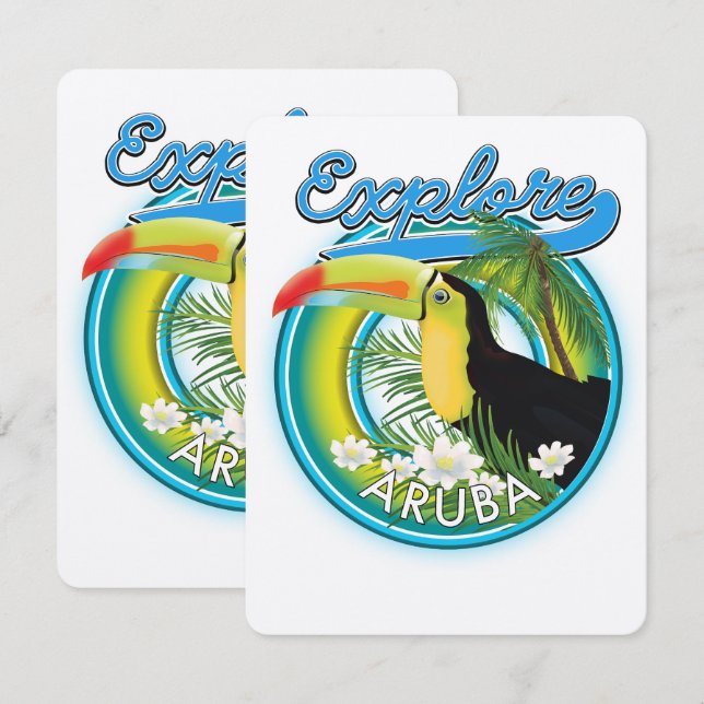 Logotipo de viagem Explore Aruba (Frente/Verso)