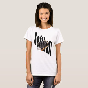 Logotipo Dimensionado Softball Damas Camisa Branca