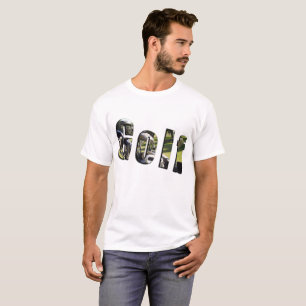 Logotipo Dimensional Do Golfe, Camiseta Branca De 