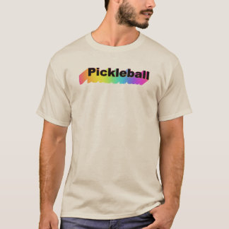 Logotipo do Arco-Íris do Pickleball Beige T-Shirt