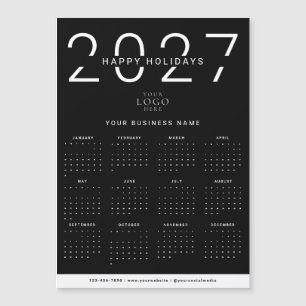 Logotipo do Calendário 2027 Preto Ímã Corporativo 
