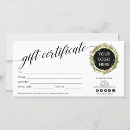 Logótipo do certificado de cartão de presente mode