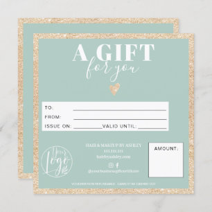 Logotipo do certificado de presente verde brilhant