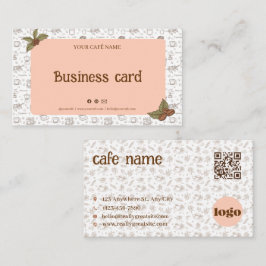 Logotipo do Código QR do Cartão de Visita do Café