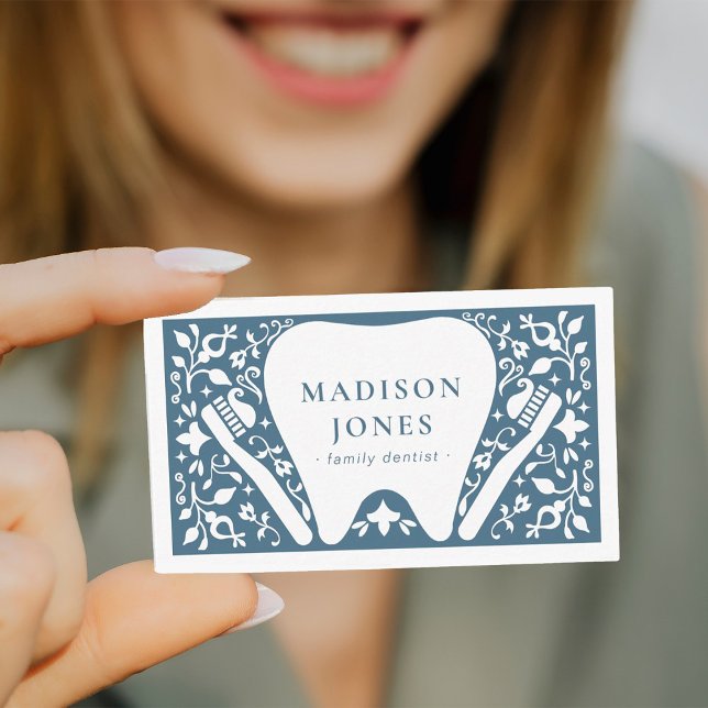 Logotipo do Folk Dentist Cartão de visita moderno (Criador carregado)