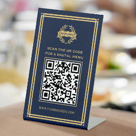 Logotipo do menu de código QR Marinho clássico sem