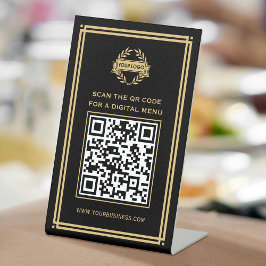 Logotipo do menu de código QR preto clássico sem c