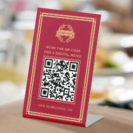Logotipo do menu de código QR Vermelho clássico se