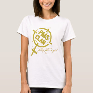 Logotipo do ouro da camisa de PMS
