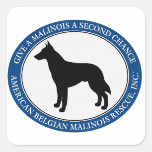 Logotipo do salvamento de Malinois, etiqueta