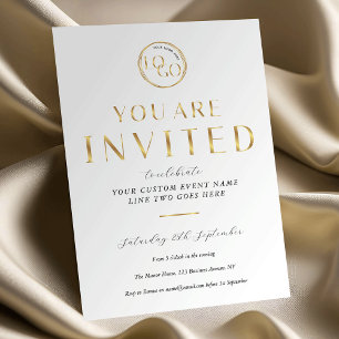 Logotipo Dourado Convite de Gala Elegante e Chique