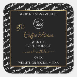 Logotipo Dourado de etiquetas de produto de arte e