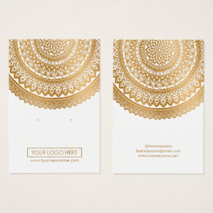 Logotipo Dourado Mandala - Placas brancas de resso