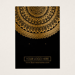 Logotipo Dourado Mandala Preto - Placas para orelh