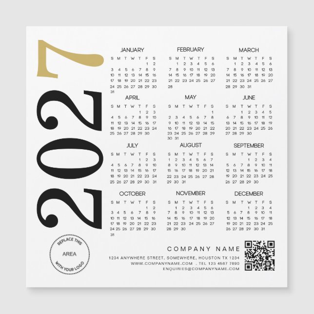 Logotipo Dourado no calendário branco 2024 Código  (Frente)