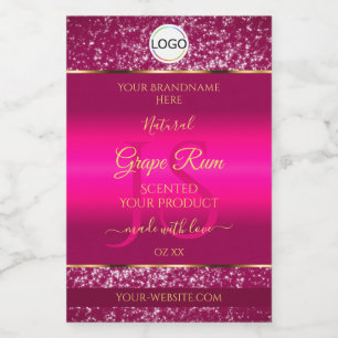 Logotipo Dourado rosa e iniciais Etiquetas de prod