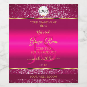 Logotipo Dourado rosa e iniciais Etiquetas de prod