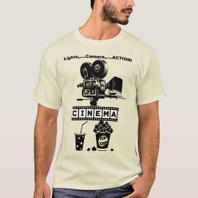 Logotipo e gráficos "CINEMA" T-Shirt (Frente)