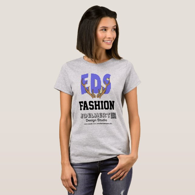 Logotipo e QR-Code EDS Fashion T-shirt (Frente Completa)