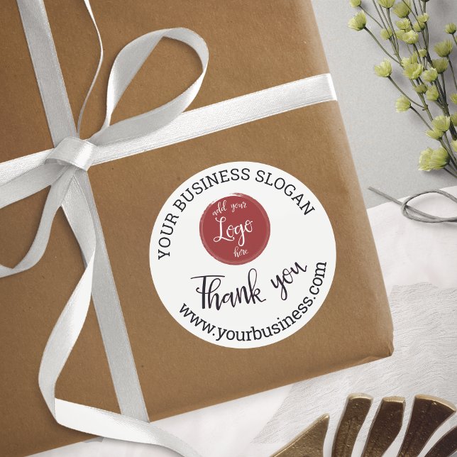  Logotipo Elegante Obrigado Adesivo redondo clássi (Criador carregado)