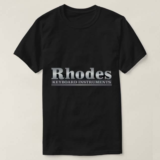 Logotipo elétrico de piano de Rodes. T-Shirt cláss (Frente do Design)