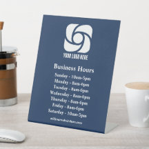 Logotipo Empresarial Azul Marinho Horário Comercia
