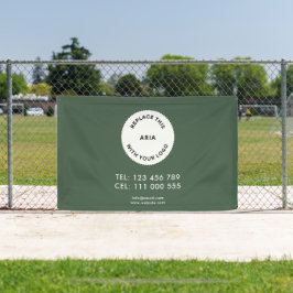 Logotipo Empresarial Personalizado Banner Verde Si