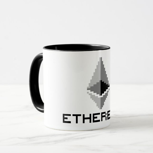 Logotipo Ethereum ETH 8-Bit | Caneca (Frente Esquerda)