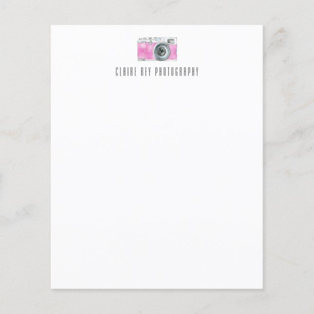 Logotipo Fotógrafo Da Câmera Retro De Aquarela Ros (Frente)