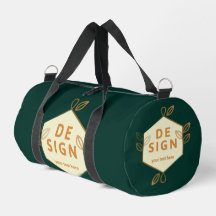 logotipo hexagonal creme decorativo em um verde es