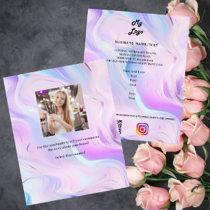 Logotipo holográfico cor-de-rosa instagram promoçã